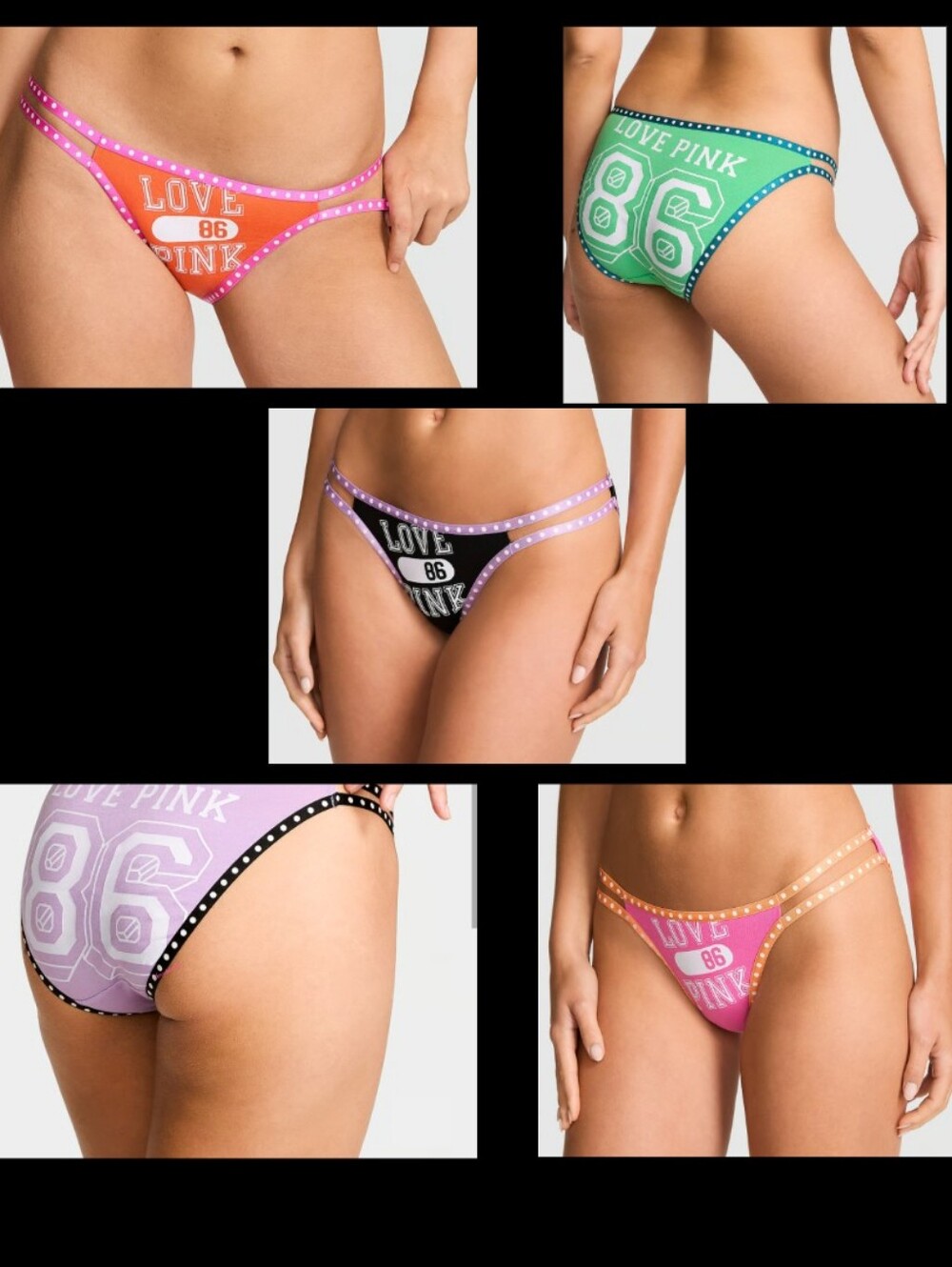 Victoria's Secret PINK "LOVE 86" Bikini Panty Set Size Large!!